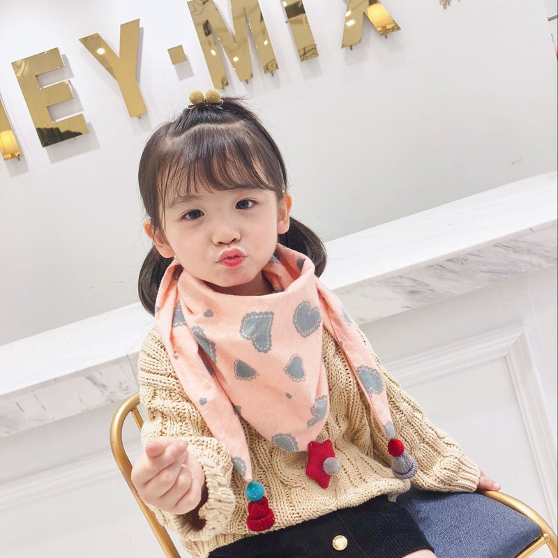 New Autumn and Winter Children''s Scarf Double-Layer Baby Cartoon Triangle Scarf for Boys and Girls Warm Cotton Baby Slippery Towel - Image 4