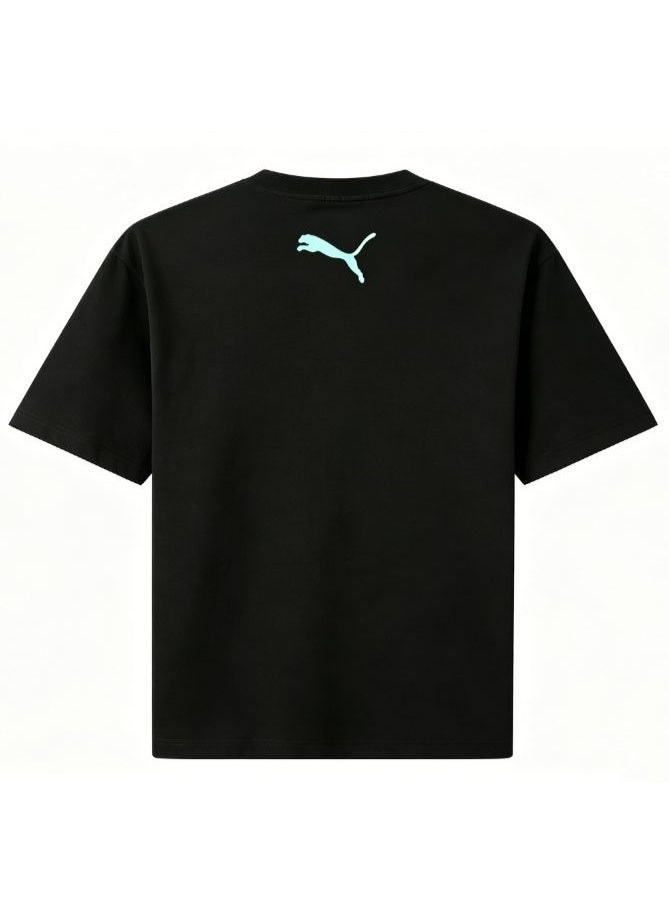 Puma "All in Good Time" 3D Cartoon Character Black Cotton T-Shirt-XXXXXXL - Image 3