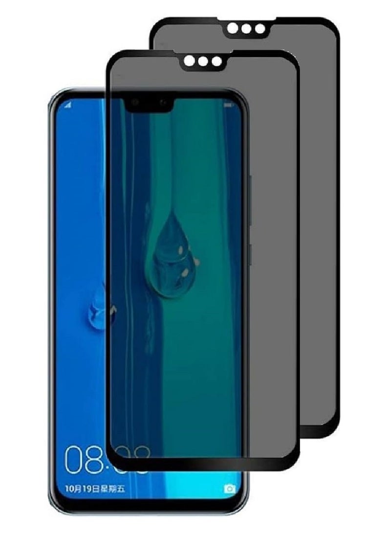 we3 2 Pieces Tempered Glass Screen Protector Anti-Spy Privacy Designed For Huawei Y9 (2019) Full Glue Edge to Edge Full Screen Coverage And Bubble Free - Image 1