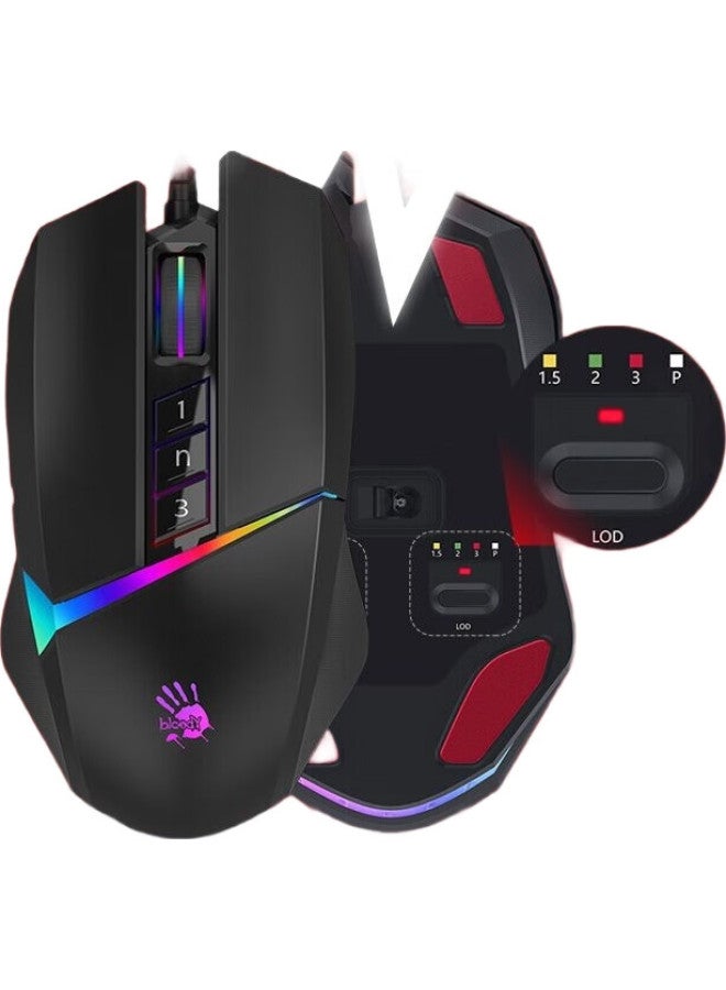 A4TECH A4tech V8mmax Blood Hand Phantom Gaming Mouse Wired, Macro Programming Mechanical Laptop Desktop Computer Pubg Cf League Of Legends Large Hand Mouse, Black - Image 1