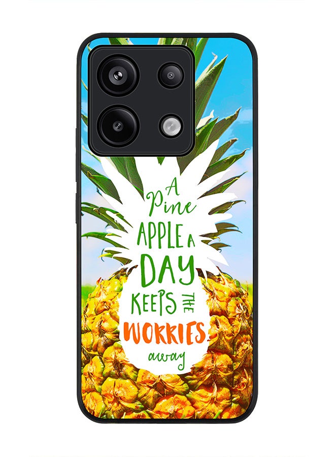Stylizedd Rugged Black Edge Case for Xiaomi Redmi Note 13 Pro 5G, Slim fit Case Flexible Anti Drop TPU Gel Thin Cover -  Pineapple A Day - Image 1