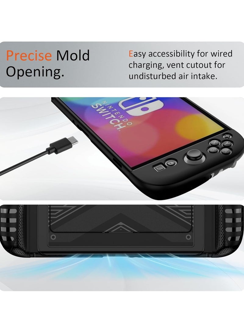 Thin protective case for Nintendo Switch 2, includes 1 x protective case + 2 x grip cases, PC + TPU composite material, anti-slip, anti-scratch and shock-absorbing, complete protection - Image 5