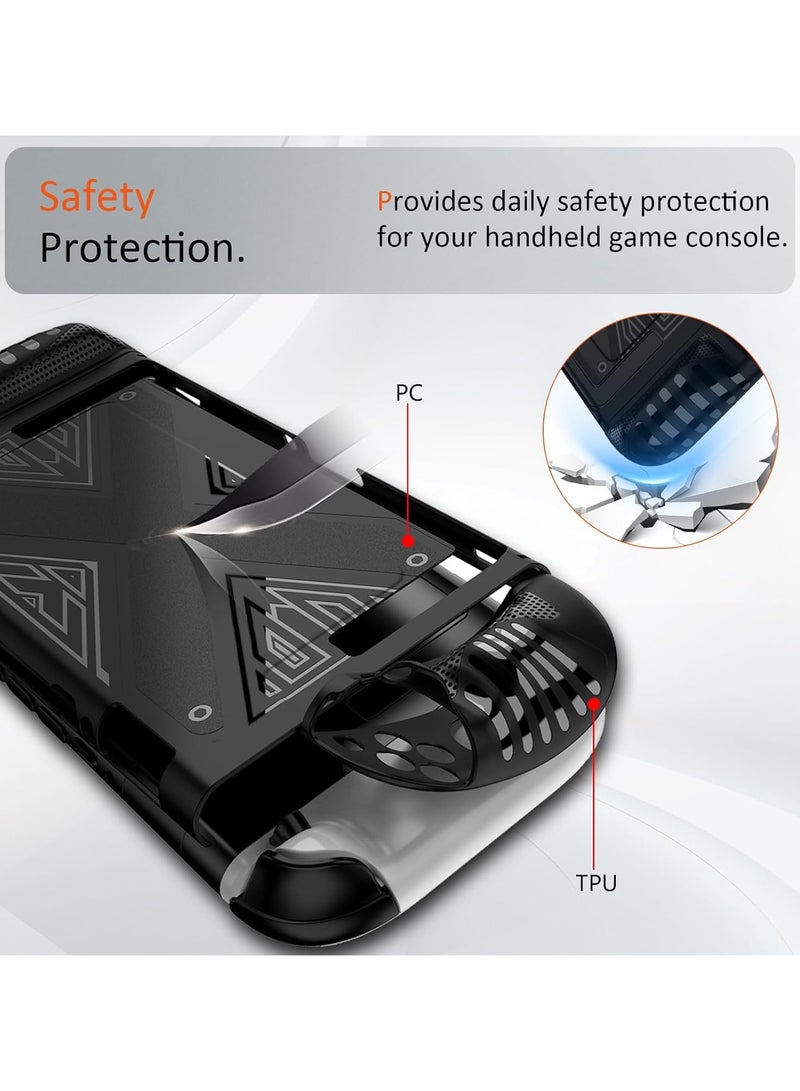 Thin protective case for Nintendo Switch 2, includes 1 x protective case + 2 x grip cases, PC + TPU composite material, anti-slip, anti-scratch and shock-absorbing, complete protection - Image 4