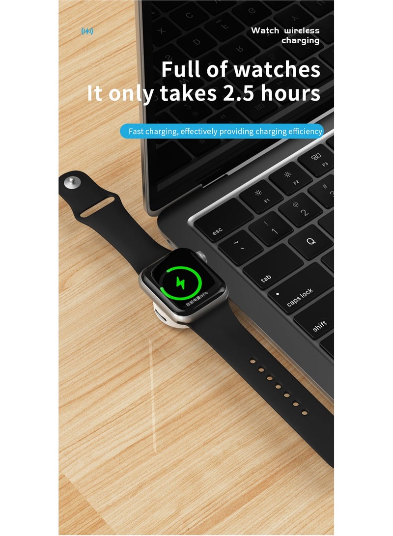 GULFLINK Mini Charger 2-in-1 Fast Charging Magnetic Wireless Charger For Apple Watch Black  - Image 5
