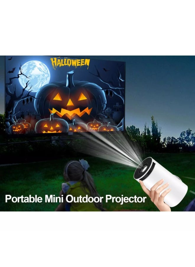 Mini Portable Projector - 4K & 1080P Support, WiFi6 & Bluetooth 5.0, Android 11, Auto Horizontal Correction, 180 Rotatable, Outdoor Movie Compatible with Phone