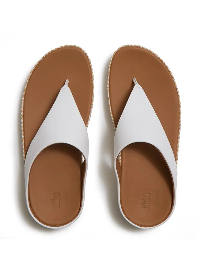 فيت فلوب LULU LUX GRAPHIC-WEAVE LEATHER TOE-POST SANDALS