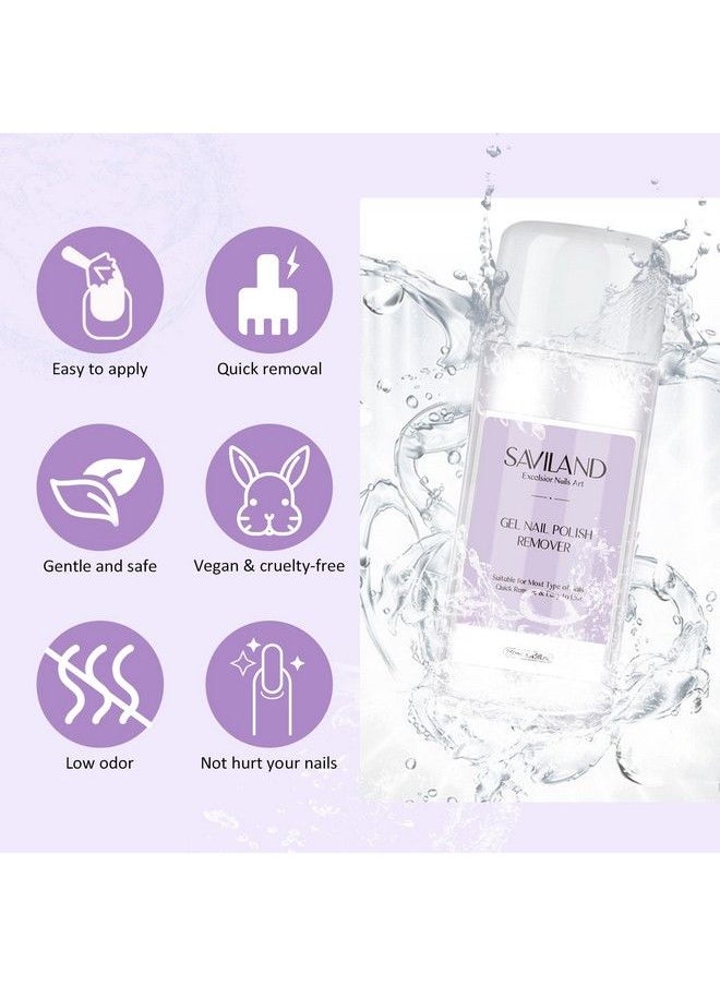Saviland 250Ml Gel Nail Polish Remover Kit Nail Polish Remover With Nail Clips Nail Toolscuticle Pusher 500Pcs Cotton Pad Nail Remover Manicure Kit For Salon Home Diy  - Image 4