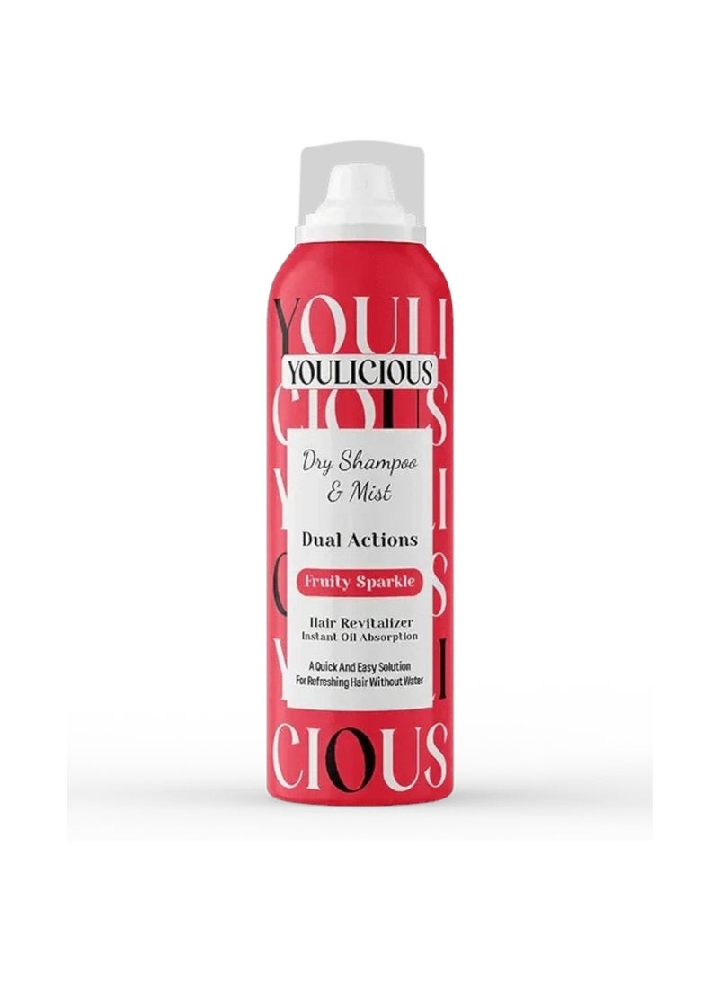 Refreshing dry shampoo & mist with fruity fragrance – 200 ml.