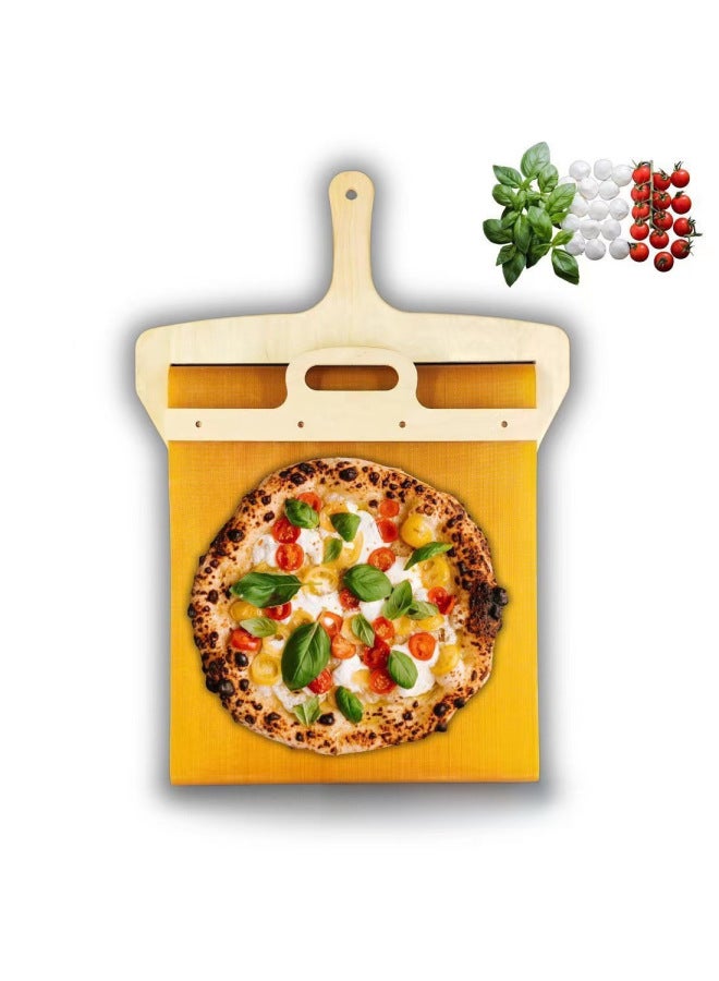 Wooden Multi-functional Scene Pizza Sliding Shovel Creative Home Life Pizza Special Wooden Shovel-Specifications:Log Color Pizza Shovel 52.5*32.5cm-Color:Log Color  - Image 2