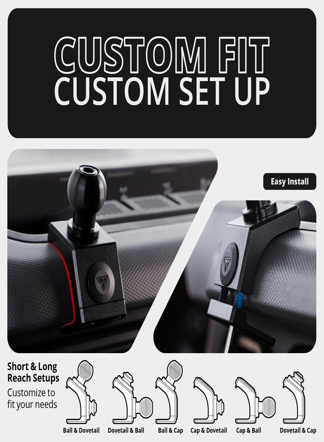 Tackform Link Phone Mount with Top Dash Clip - Compatible with 2021-2025 Ford Bronco | CNC Billet Aluminum | Zero Slip, Anti-Scratch | Universal Holder Compatible with iPhone, Galaxy, More | Black - Image 5