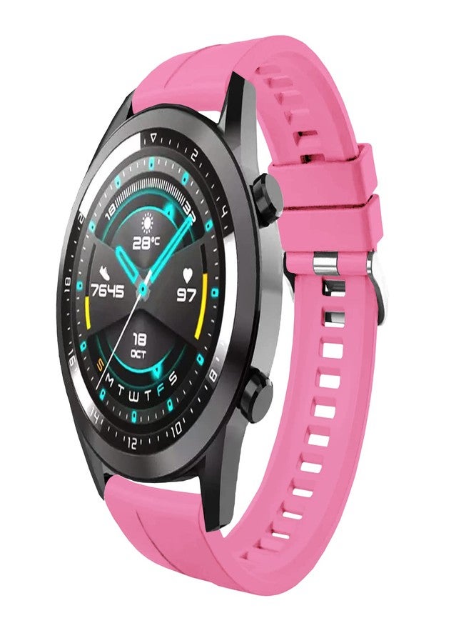 ACM Watch Strap Silicone Belt 22mm compatible with Noise Colorfit Mighty Smartwatch Classic Band Light Pink - Image 4