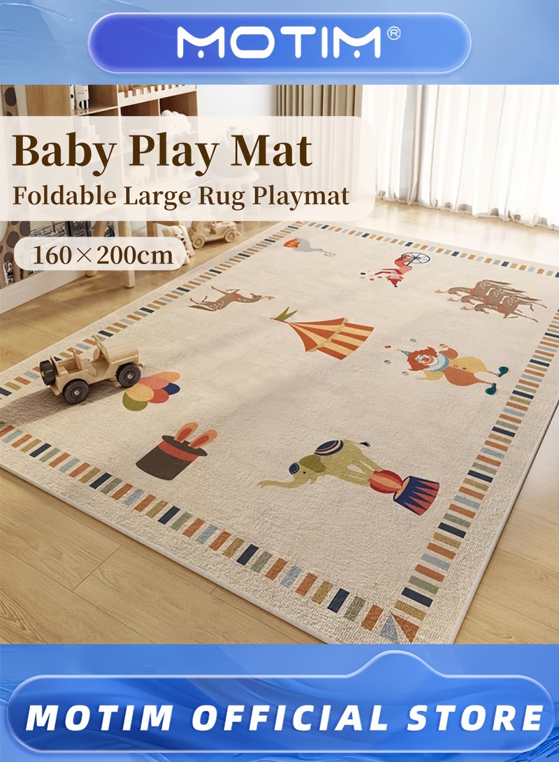 موتيم حصيرة لعب كبيرة للأطفال قابلة للطي مع ظهر غير قابل للانزلاق قابلة للغسل وغير سامة وآمنة للزحف قابلة للحمل للأطفال (160x200 سم) - Image 1