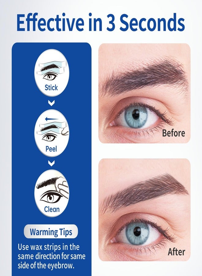 Beauty7 شرائط شمع الحواجب للرجال من بيتي7، شرائط شمع الوجه، إزالة الشعر بالشمع، شرائط الشمع للاستخدام المنزلي، 24 قطعة مع 4 مناديل زيت مهدئة، للبشرة الحساسة للرجال - Image 5