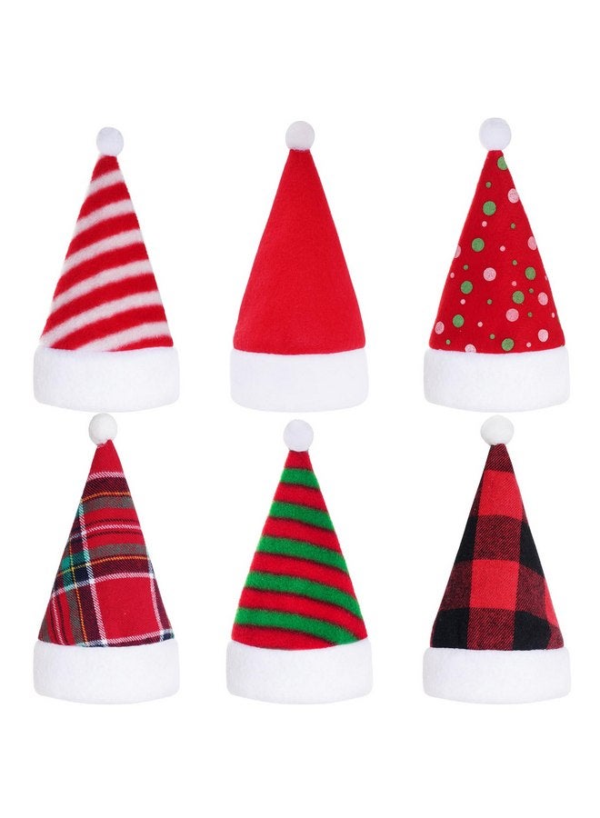 Jmkcoz 6 Pieces Pet Cat Dog Christmas Santa Hat Holiday Party Cute Costumes for Puppy Kitten Christmas Cosplay Dress Up Supplies (Mixed) - Image 1