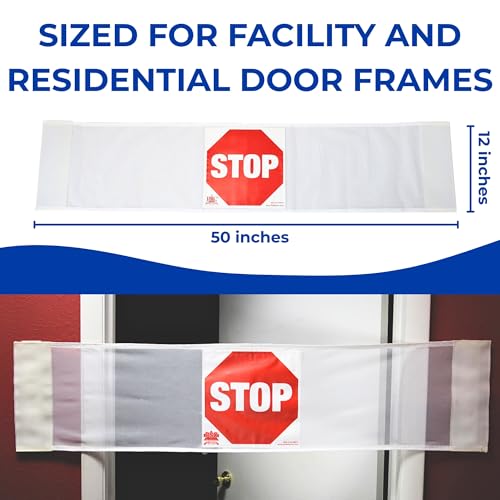 Secure Door Guard Safety Banner, 50" Width - Combination Stop Sign & Do Not Enter Sign - Wandering Prevention Aid for Dementia Patients - Image 3