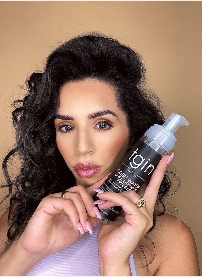 Thank God It's Natural - tgin Rose Water Defining Mousse for Natural hair - Curls - Waves - Low Porosity Hair - Fine hair 8oz - Image 1