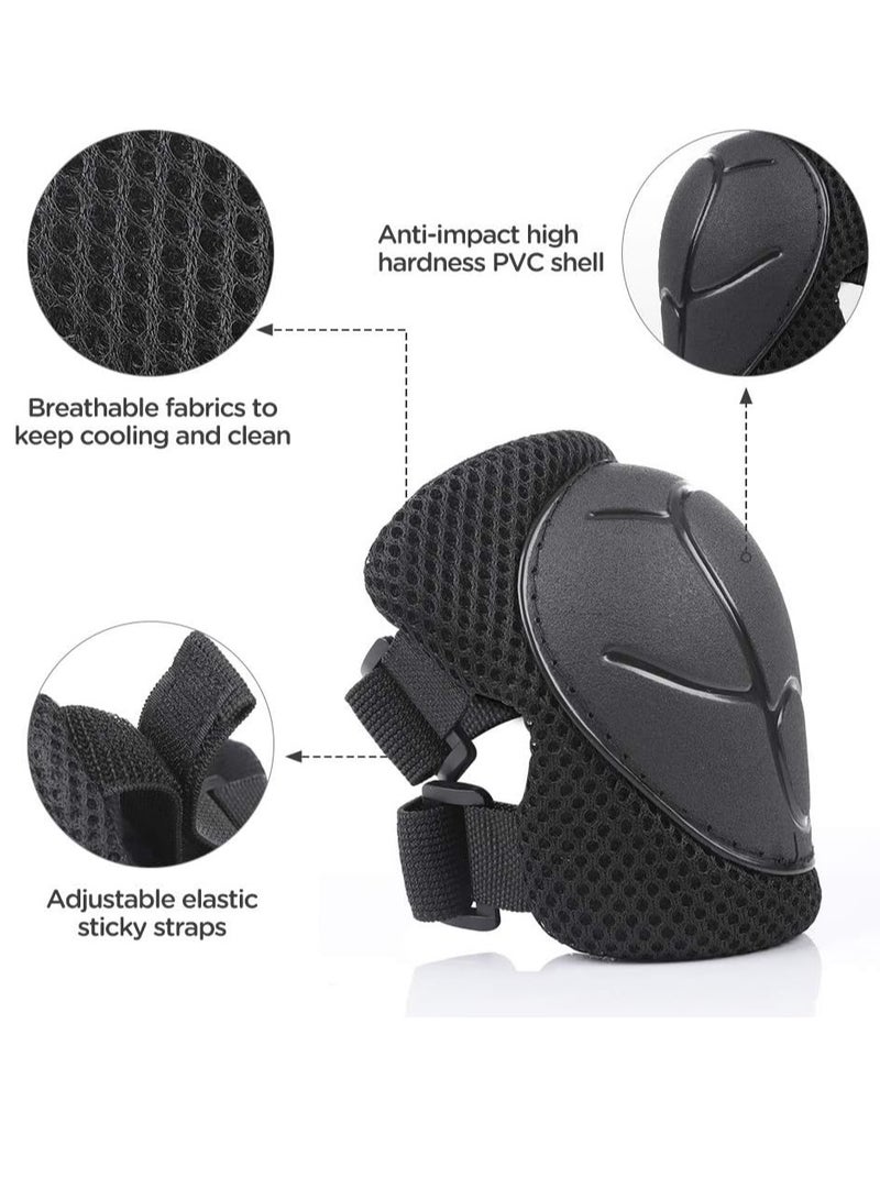 VUCATIN Kids Bike Helmet Set Skateboard Knee Pads Kids Helmet Elbow Pads Wrist Guards Adjustable for 2~8yrs Girl Boy Kids Protective Gear Set for Sport Cycling Bike Roller Skating Scooter (Black) - Image 3