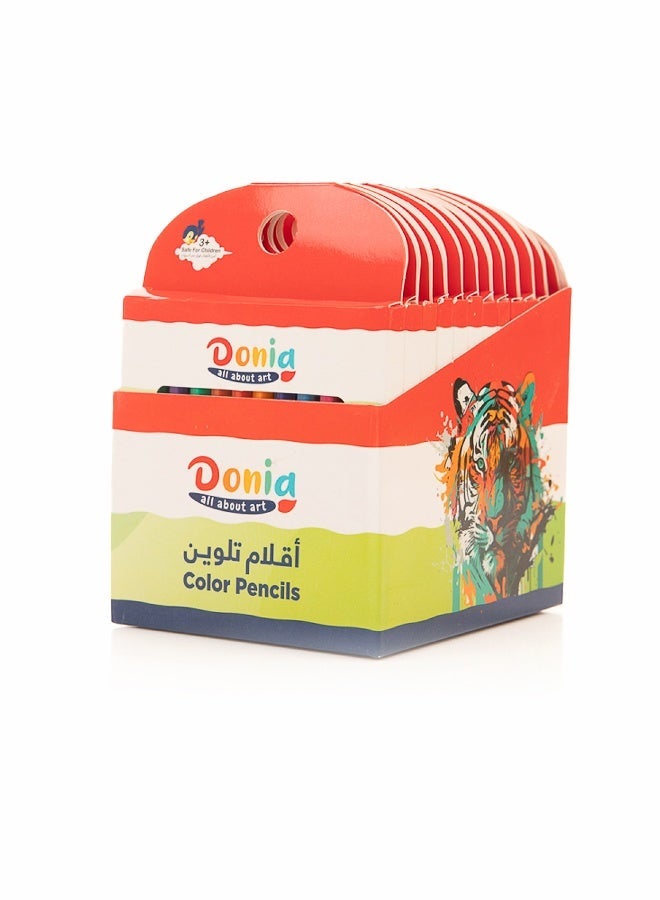 Donia 144 Pcs Wooden Colored Pencils, 12 Assorted Colors for Kids 3+, Safe for Drawing & Sketching, 12-Box Pack - Image 1