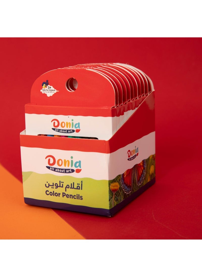 Donia 144 Pcs Wooden Colored Pencils, 12 Assorted Colors for Kids 3+, Safe for Drawing & Sketching, 12-Box Pack - Image 4