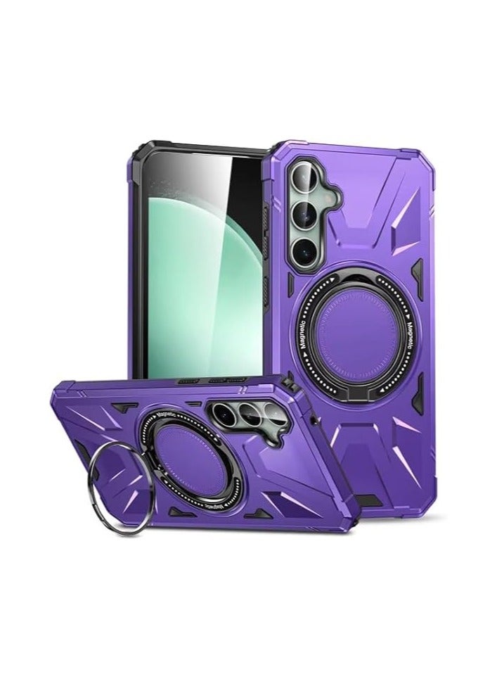 SHIELD EGYPT SHIELD EGYPT For Samsung Galaxy A35 Case Mag-Safe Magnetic Shockproof Phone Case with Ring Holder (Purple)