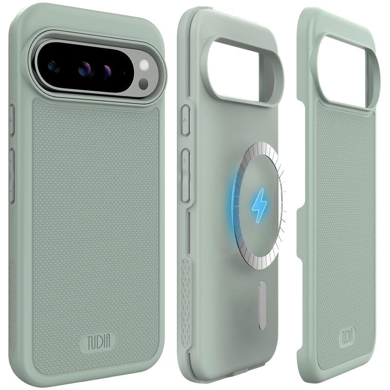 TUDIA for Google Pixel 9 Pro XL Case 2024 MergeGrip Magsafe Compatible Case Military Grade Dual Layer Shockproof Slim NonSlip Heavy Duty Protective Phone Cases Green Lily - Image 2