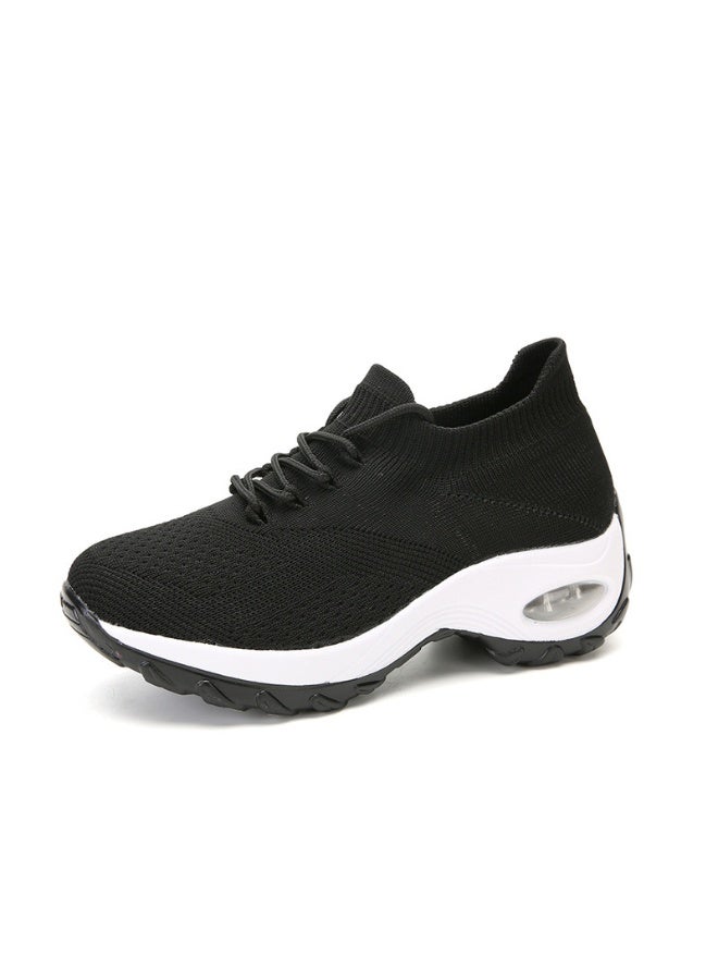 NIBEMINENT Women Walking Trainers Fashion Fly Weaving Sock Sneakers Breathe Comfort Nursing Shoes Casual Platform Loafers Non-Slip  - Image 1
