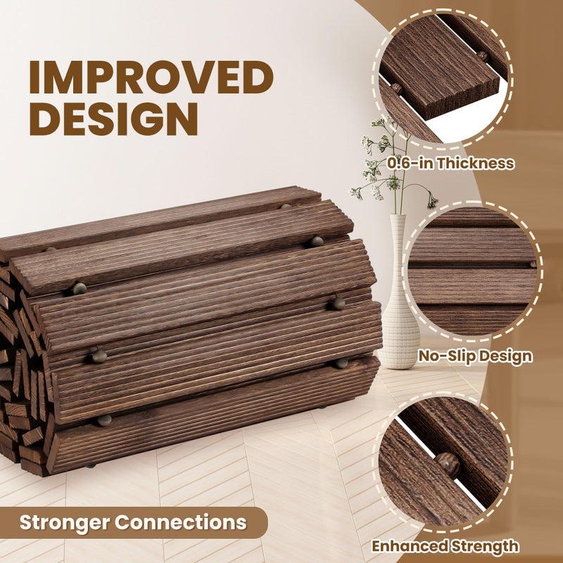 pbugac 8FT Wooden Garden Pathway, Roll Out Walkway for Patio, Backyard and Outdoor Decor, Weatherproof, Non Slip and Easy to Install, Perfect for Beach, Wedding or Lawn (Brown) - Image 2