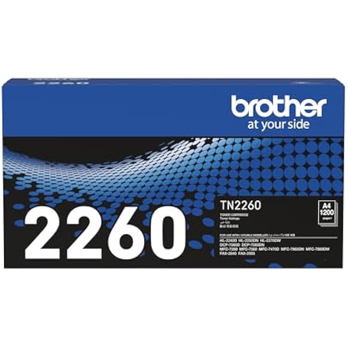 خراطيش حبر طابعة TN-2260 الأصلية ذات العائد القياسي باللون الأسود - Image 1