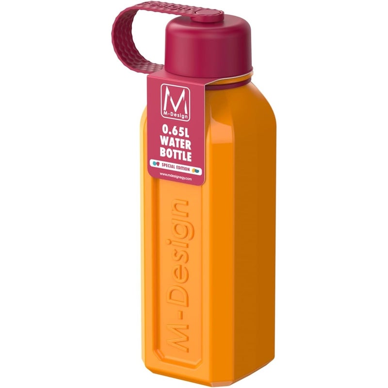 زجاجة مياه 0.65 لتر - زهري وبرتقالي - 1239