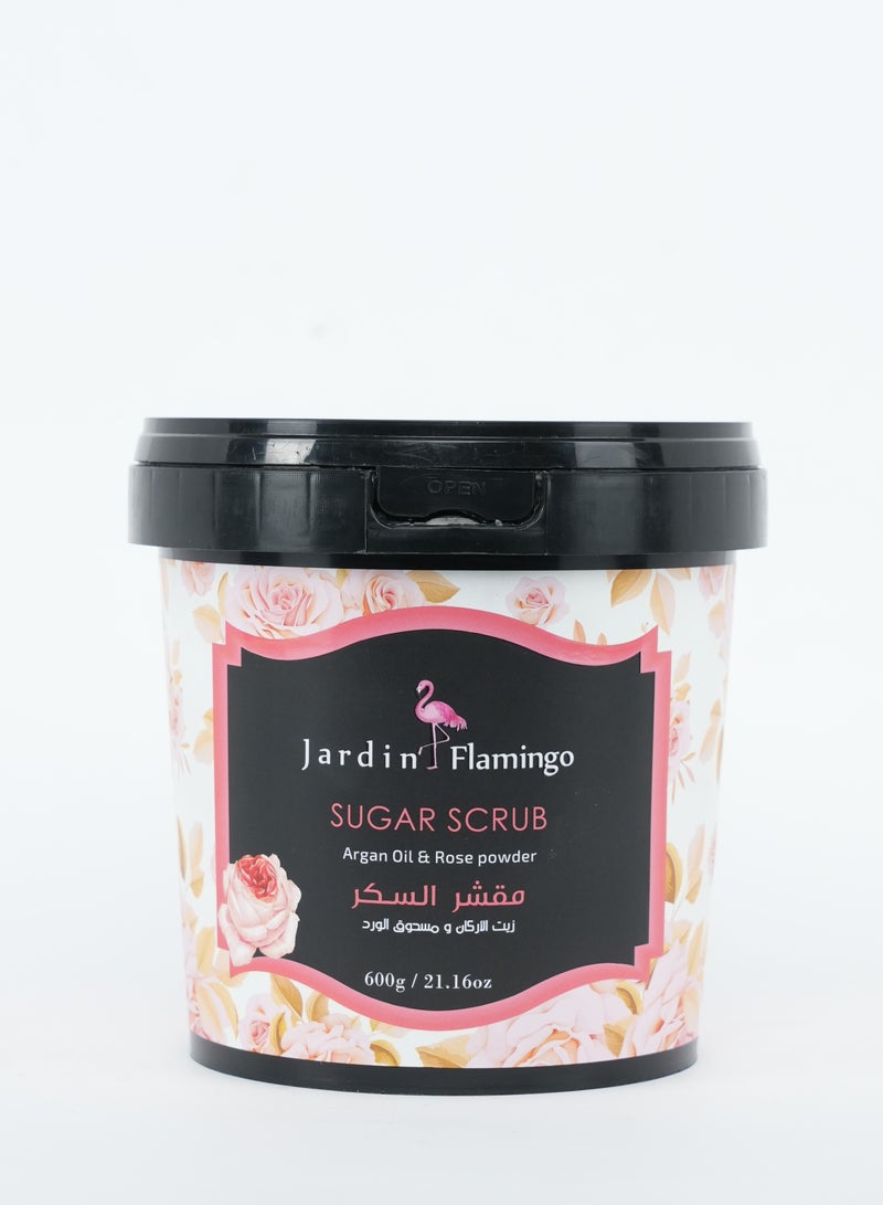 Jardin Flamingo Argan Oil & Rose Powder - Sugar Scrub 600g - Image 1