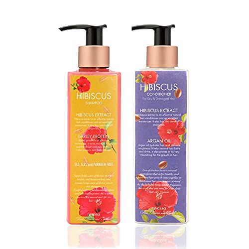 Nyassa Hibiscus Shampoo + Conditioner Hibiscus extract and Barley protein ideal for dry and damaged hair (250+265ml) - Image 1
