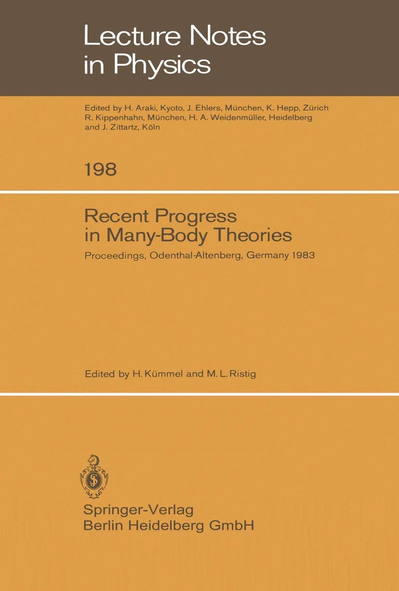 Recent Progress in Many-Body Theories: Proceedings of the Third International Conference on Recent Progress in Many-Body Theories Held at Odenthal-Alt 
