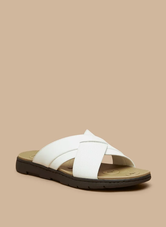 لو كونفورت Men's Cross Strap Slip-On Sandals