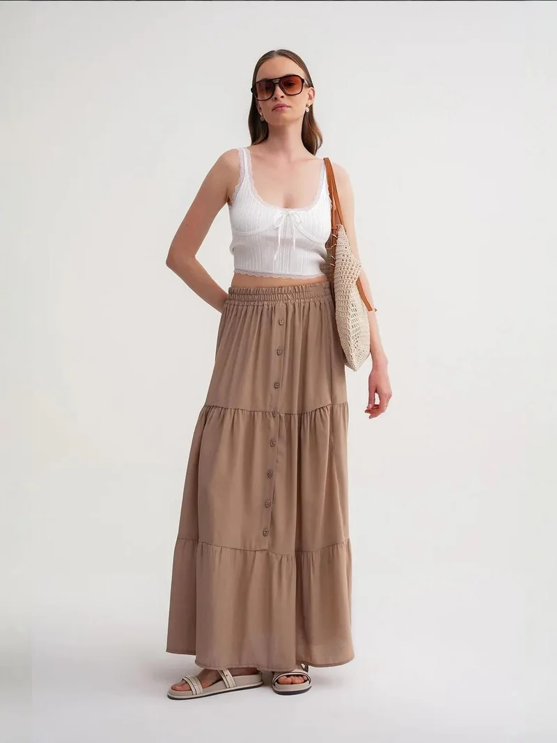 ميكسراي تنورة ماكسي بخصر مرتفع من ميكسراي