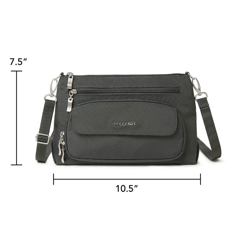 Baggallini حقيبة باغاليني النسائية الأصلية اليومية، رمادي، مقاس واحد أمريكي - Image 4