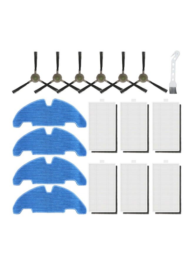 Odashen 17 Pack Replacement Accessories Kit for Lefant M330 Pro Vacuum Cleaner, 6 Side Brush, 6 HEPA Filter, 4 Mop Pads, 1 Cleaning Brush - Image 1