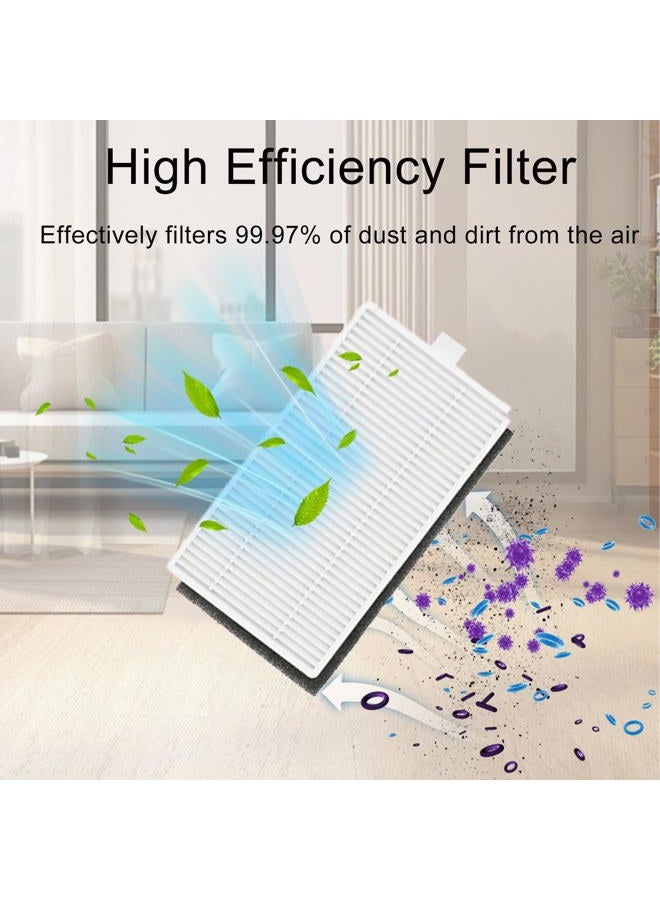 Odashen 17 Pack Replacement Accessories Kit for Lefant M330 Pro Vacuum Cleaner, 6 Side Brush, 6 HEPA Filter, 4 Mop Pads, 1 Cleaning Brush - Image 3
