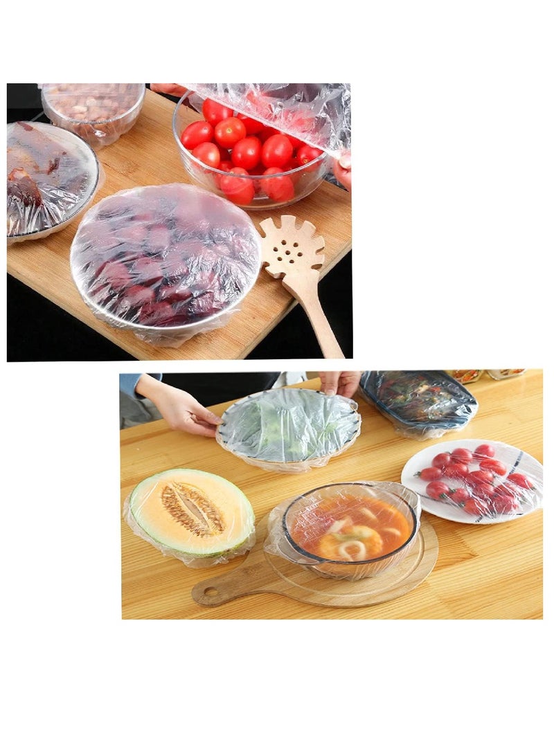 Yuwell 100 Pcs Disposable Fresh Keeping Bags Elastic Food Storage Covers Disposable Bowl Covers Dish Plate Plastic Covers Elastic Stretch Bowl Lids Universal Kitchen Wrap Seal Bags  - Image 5