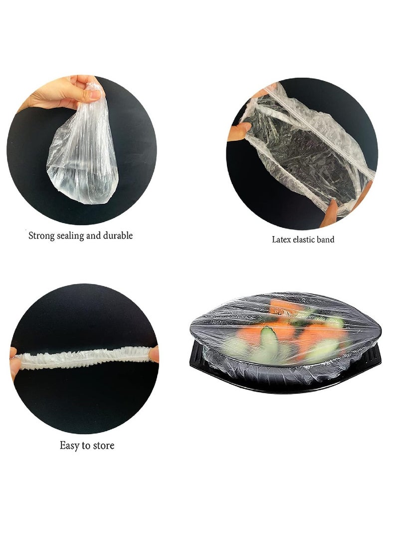 Yuwell 100 Pcs Disposable Fresh Keeping Bags Elastic Food Storage Covers Disposable Bowl Covers Dish Plate Plastic Covers Elastic Stretch Bowl Lids Universal Kitchen Wrap Seal Bags  - Image 4