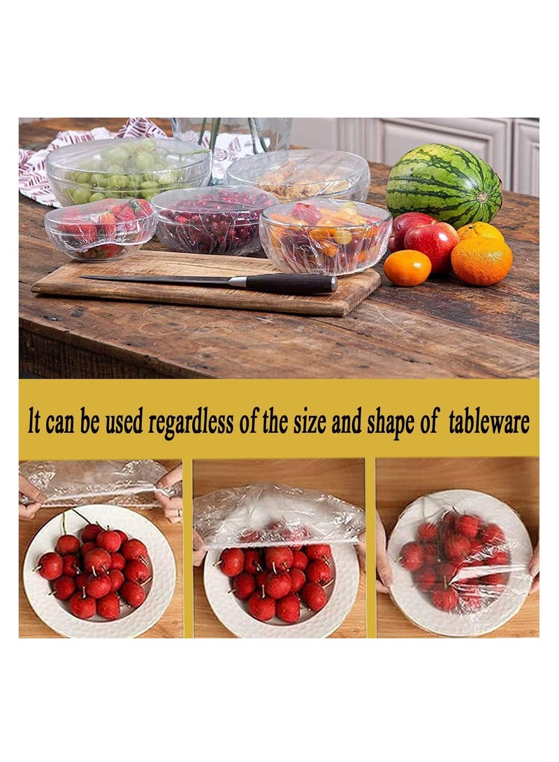 Yuwell 100 Pcs Disposable Fresh Keeping Bags Elastic Food Storage Covers Disposable Bowl Covers Dish Plate Plastic Covers Elastic Stretch Bowl Lids Universal Kitchen Wrap Seal Bags  - Image 2