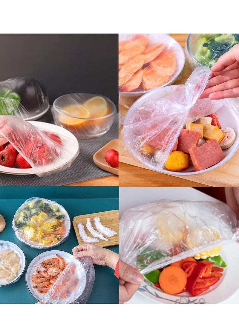 Yuwell 100 Pcs Disposable Fresh Keeping Bags Elastic Food Storage Covers Disposable Bowl Covers Dish Plate Plastic Covers Elastic Stretch Bowl Lids Universal Kitchen Wrap Seal Bags  - Image 3