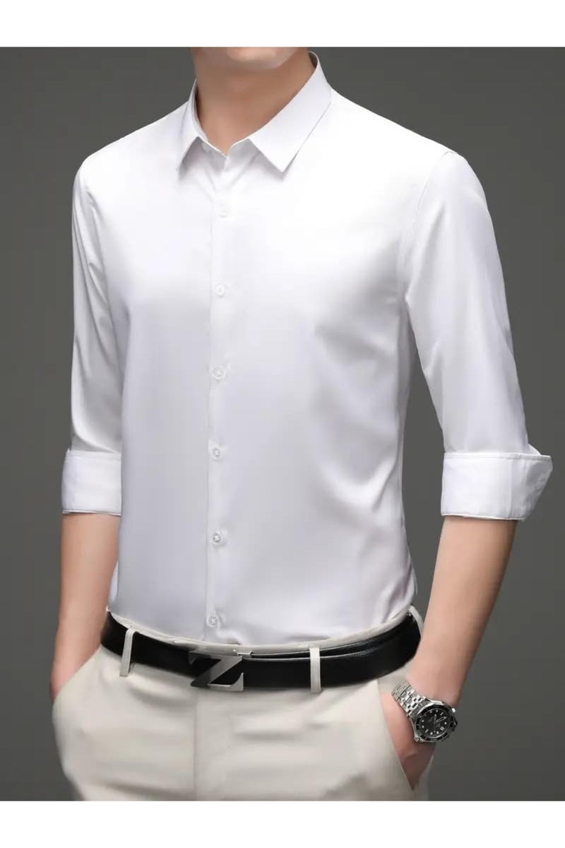 INDOPRIMO Men's Premium Solid Satin Casual Party Shirt Full Sleeve - Image 3