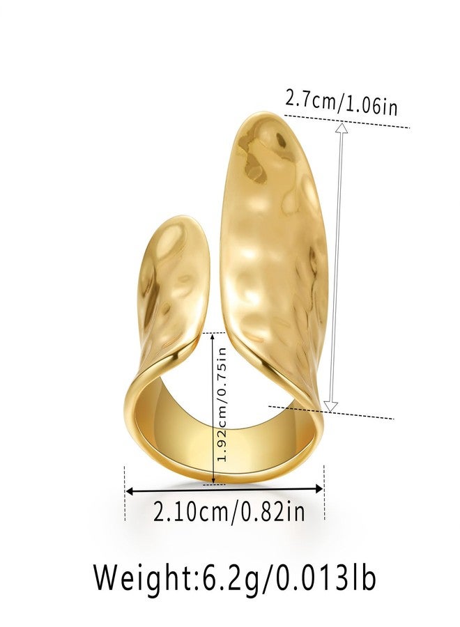 YBMYCM Gold Chunky Rings for Women Adjustable Geometric Rings Open Gold Plated Rings for Women (B-Chunky) - Image 4