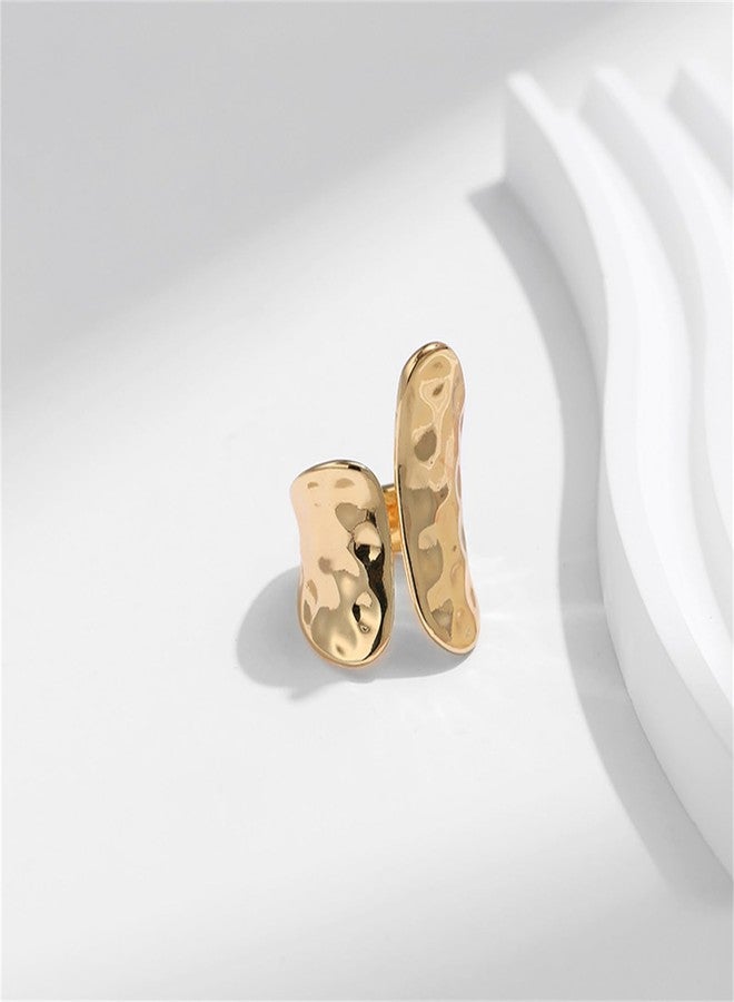 YBMYCM Gold Chunky Rings for Women Adjustable Geometric Rings Open Gold Plated Rings for Women (B-Chunky) - Image 5