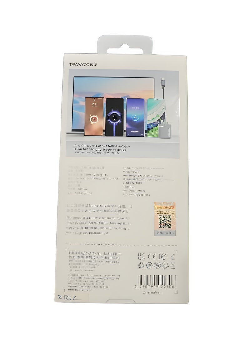 UK 120 W Standard Adaptor Kit Type-C to Type-C