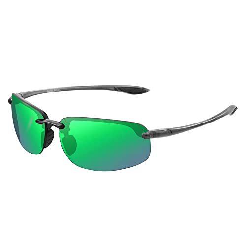 JULI Eyewear JULI Nylon Polarized Sunglasses for Men Women Driving Fishing Baseball Driving 8001(Nylon Polarized Grey/Green Revo) - Image 1