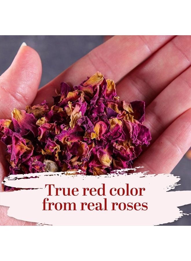 Better Shea Butter - Dried Rose Petals | Edible, Biodegradable | Bulk Size | Make Rose Tea, Rose Water for Cooking | Use in Candle and Soap Making, Flower Bath | Flowers for Weddings | 4 oz by Better Shea Butter - Image 1