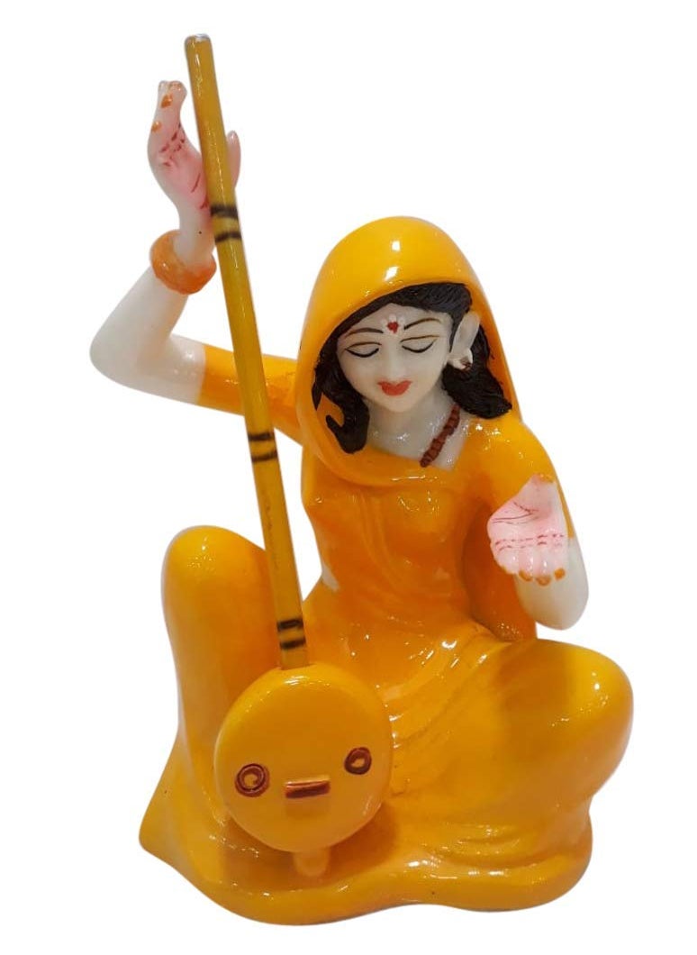 SN Handicrafts SN Handicrafts Resin Meerabai Playing Musical Instrument Showpiece Standard Multi Colour  - Image 1