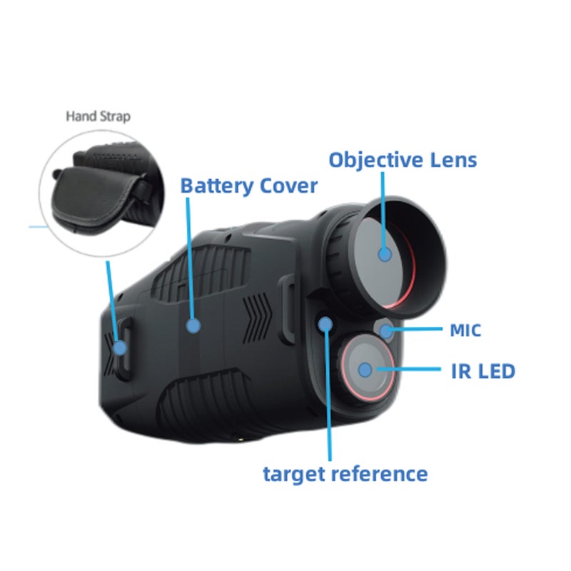 Infrared Night-Vision Device 32G Memory Card Day & Night Use Portable Monocular - Adjustable 7-Level 850nm Infrared Light 1.54 Inch TFT Screen Night-Vision Monocular for Outdoor Observation Hunting Tr - Image 3