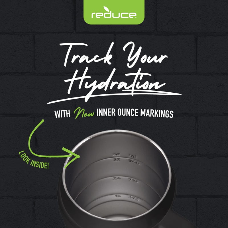 REDUCE Cold1 40 oz Tumbler with Handle - Vacuum Insulated Stainless Steel Water Bottle for Home  Office or Car  Reusable Mug with Straw or Leakproof Flip Lid  Keeps Drinks Cold All Day- Matte Phantom - Image 4